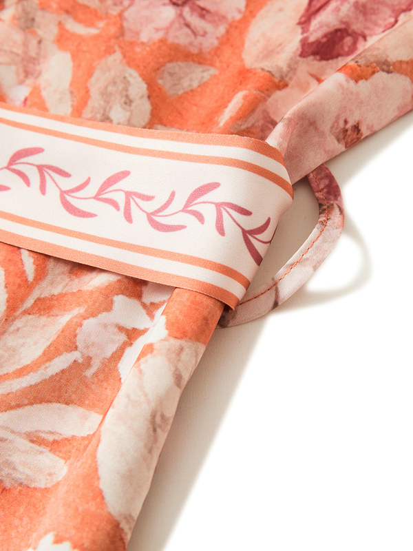 Coral Petal Garden Robe