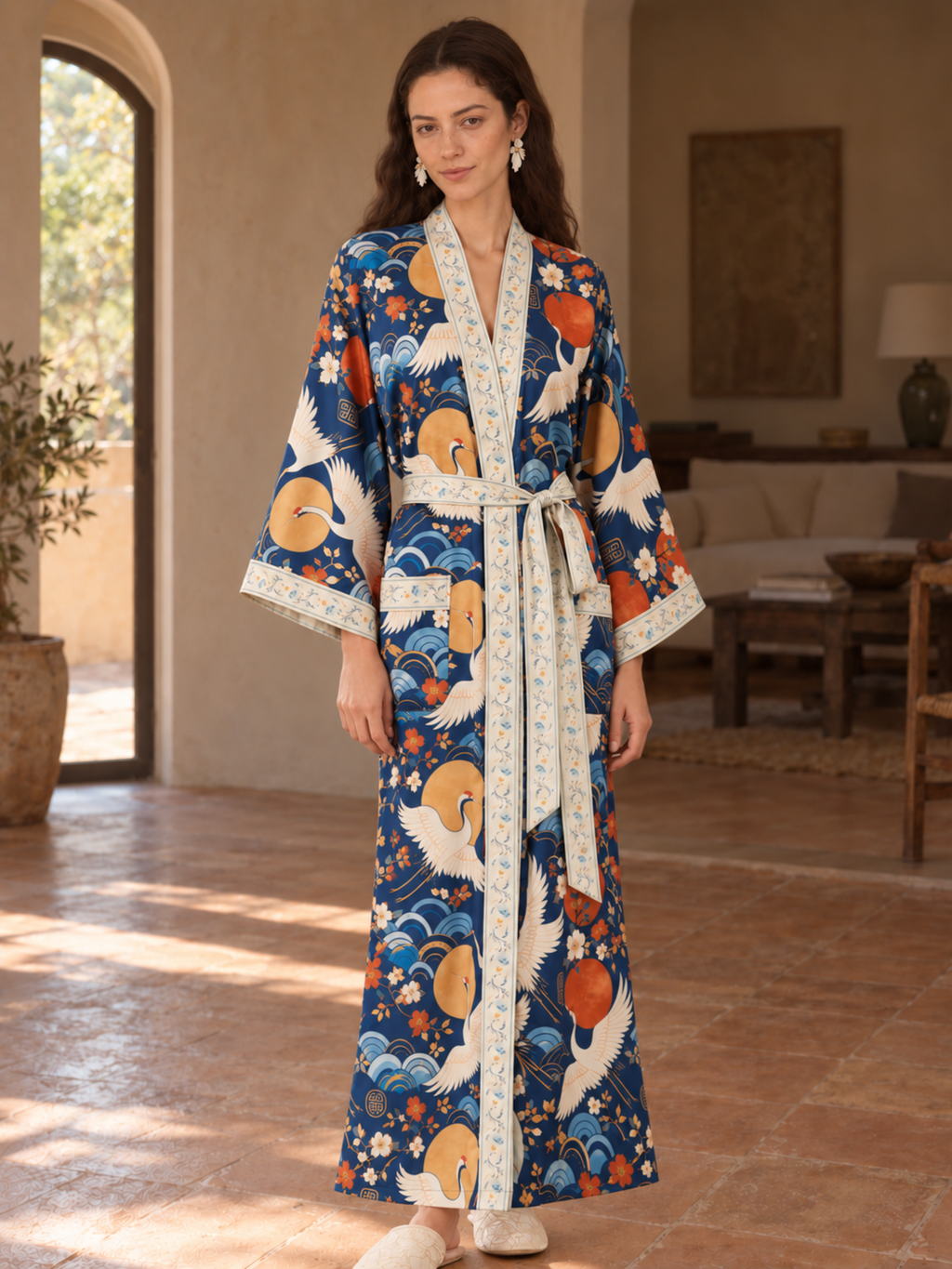Moonlit Crane Robe