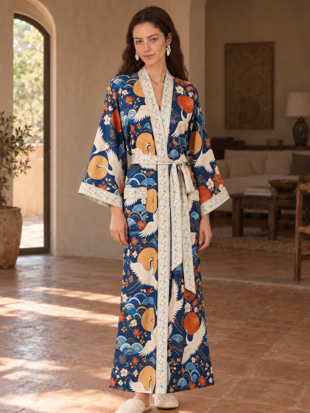 Moonlit Crane Robe
