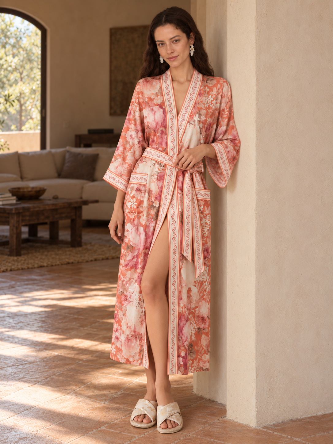 Coral Petal Garden Robe Secondary image