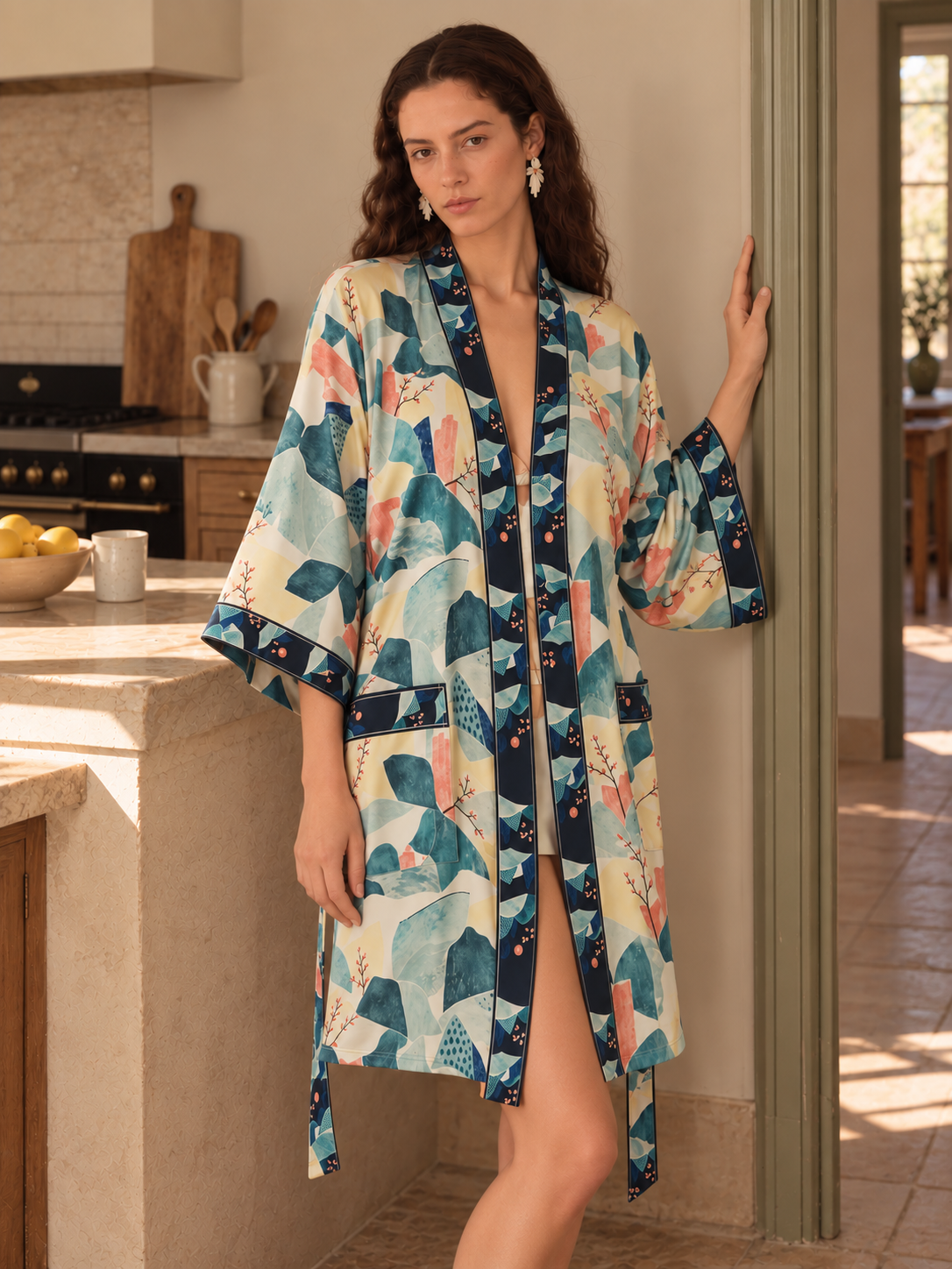 Misty Jade Garden Short Robe Secondary image