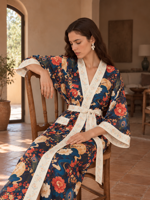 Moonlit Blossom Garden Robe