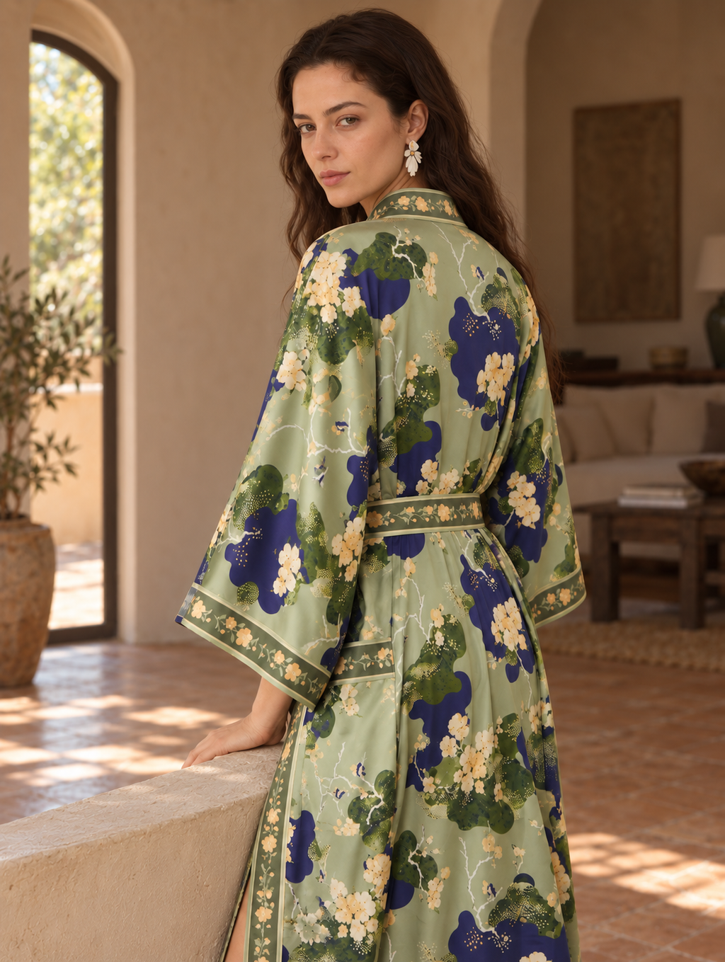 Moss Violet Garden Robe