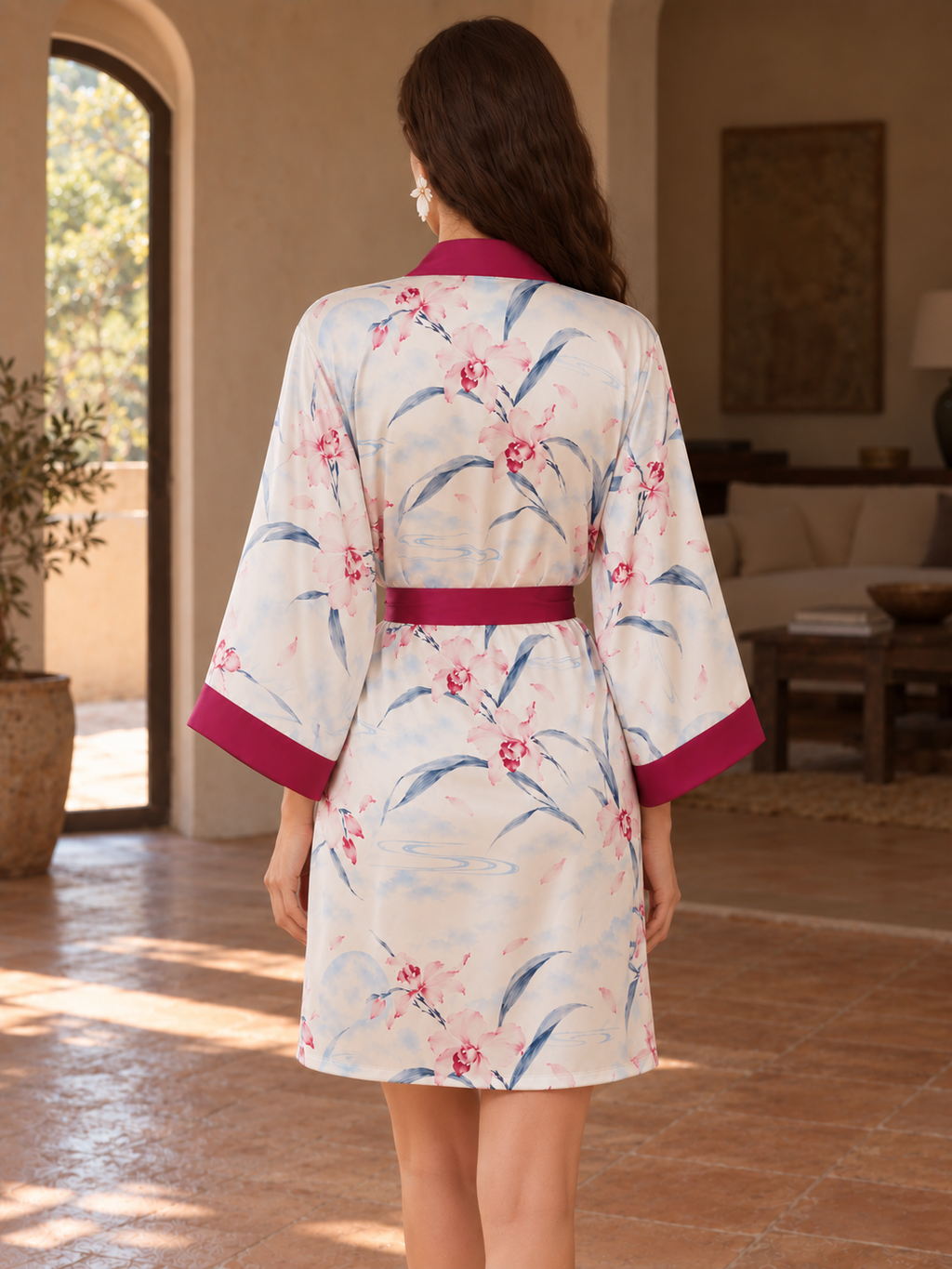 Crimson Orchid Short Robe