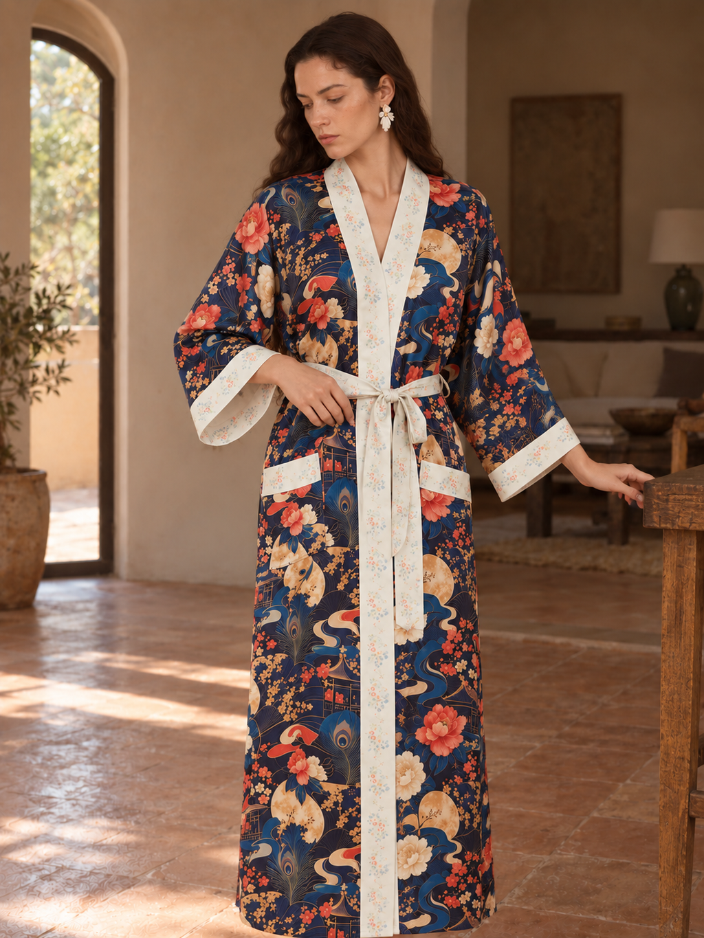 Moonlit Blossom Garden Robe