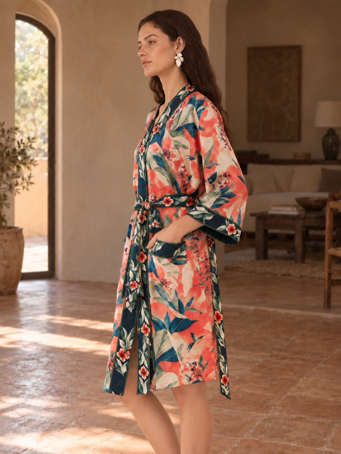 Coral Secret Garden Robe