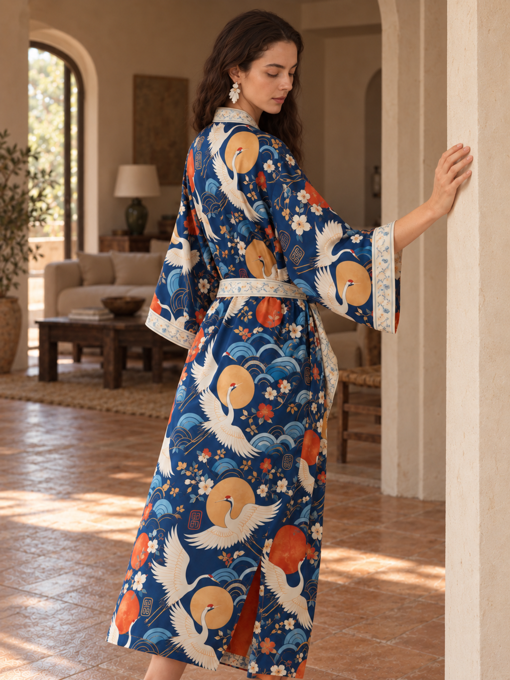 Moonlit Crane Robe