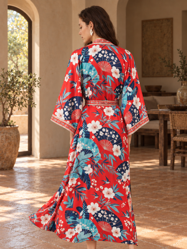 Coral Fan Blossom Robe