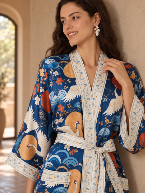 Moonlit Crane Robe