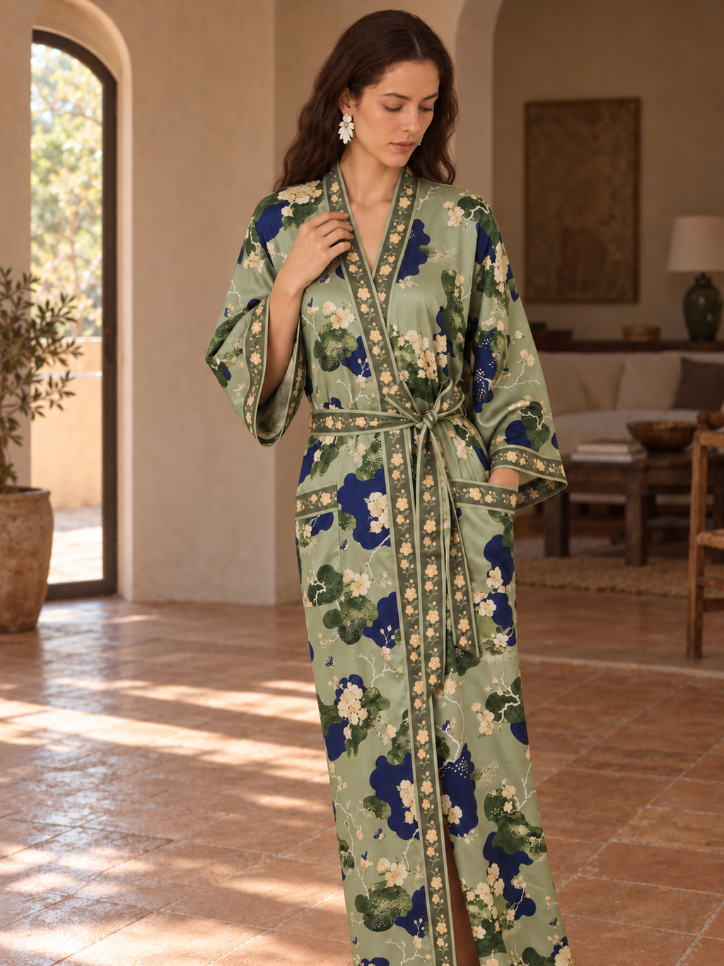 Moss Violet Garden Robe