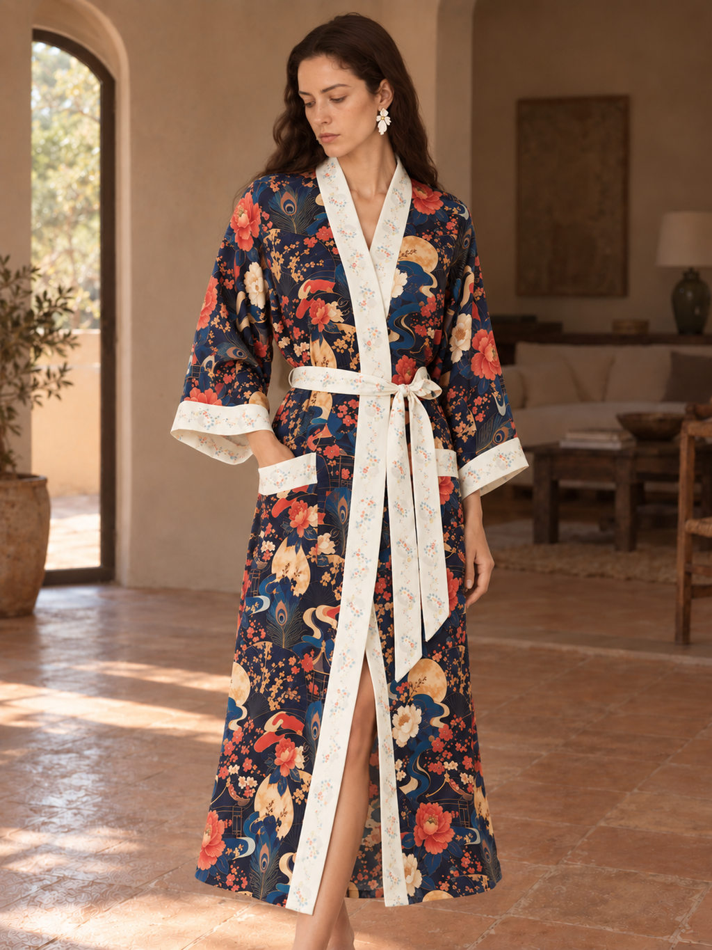 Moonlit Blossom Garden Robe