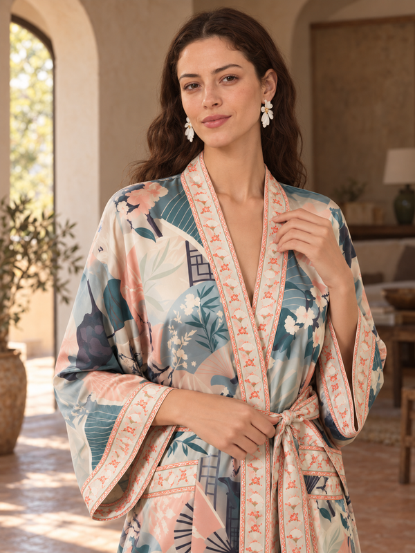 Courtyard Fan Blossom Robe
