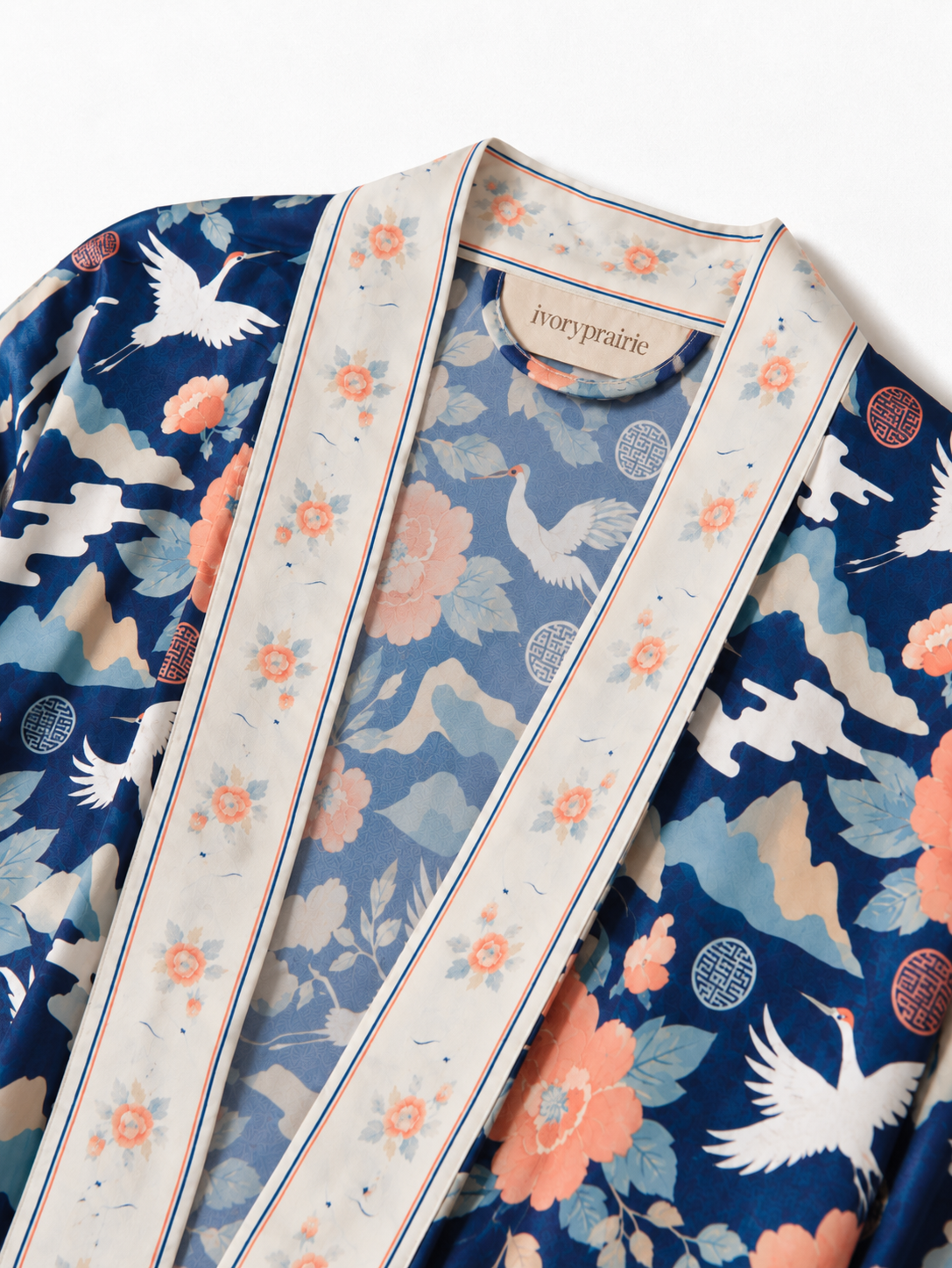 Peony Crane Garden Robe