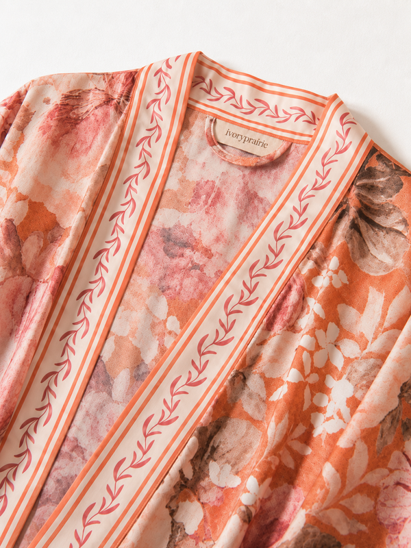 Coral Petal Garden Robe