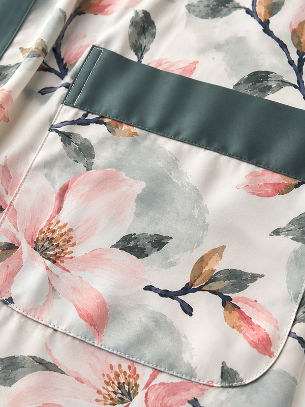 Sage Blossom Short Robe